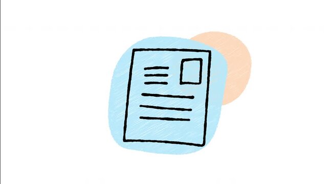 An animated hand-drawn curriculum vitae document featuring a profile layout. Ideal for job applications, career recruitment, employee hiring, HR management, and professional resumes. 