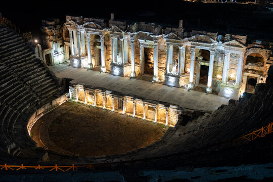 Theatre of Hierapolis Ancient City in Pamukkale, Denizli, Turkiye