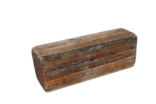 rectangular weathered driftwood block cut out