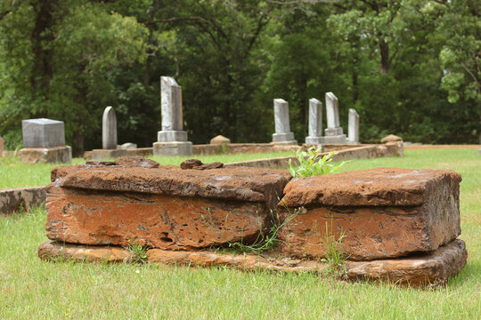 Historic Grave Stones at Meador Cemetery in Tyler TX