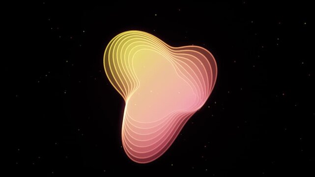 Abstract glowing gradient liquid shape morphing animation on dark background