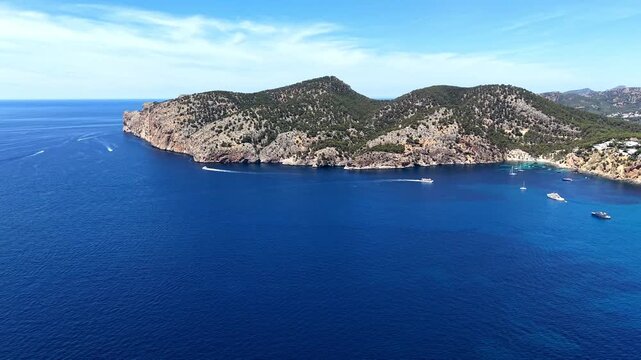 Spanien, Mallorca, Felswand Panorama von S&acute; Arxiduc