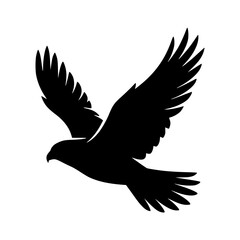 Obraz premium Flying bird silhouette vector illustration, Bird flying silhouette illustration