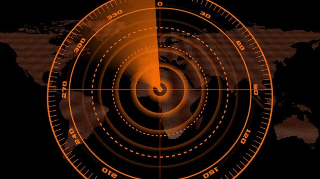 Digital radar interface data detection and monitoring technology. scanning beam over grid display represents cybersecurity, surveillance systems, advanced digital tracking concepts.