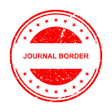Red vintage journal border stamp seal illustration