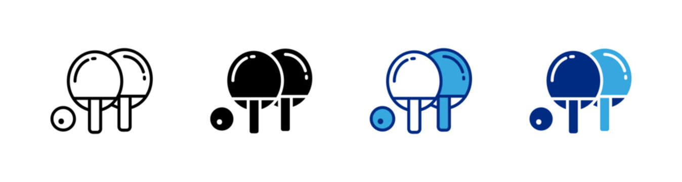 Ping Pong Icons Set