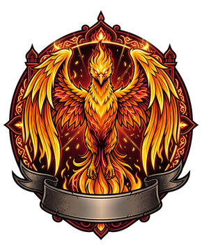 Zhar Ptitsa the Glowing Slavic Firebird Badge