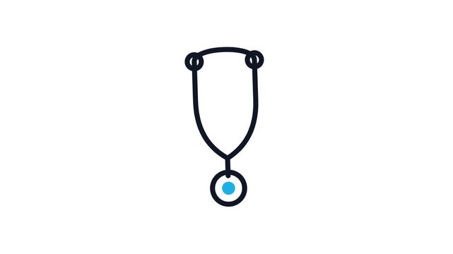 Minimalist stethoscope line art icons