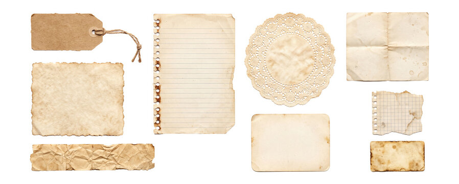 Vintage Blank Paper Scraps and Tags for Journaling