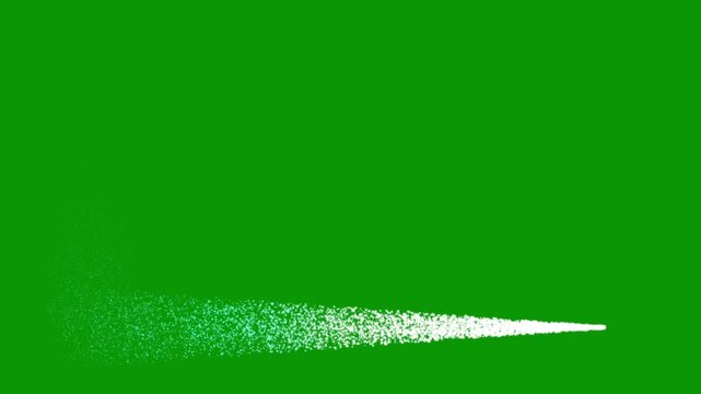 Twinkling magic star line with white glitter sparkles, glowing pixie dust burst, fairy trail particles, starlight shimmer and seamless fantasy transition on green screen background 4k