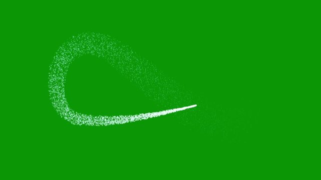 Sparkling star dust trail with white glowing particles, magical fairy shimmer, twinkling glitter line animation, pixie dust burst and elegant christmas sparkle transition on green screen 4k