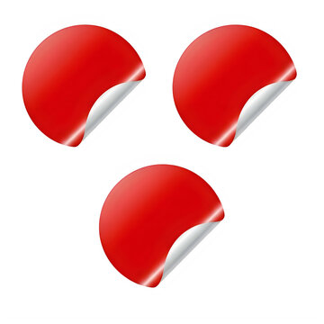 Three stylized red apple icons with bite marks in modern flat design