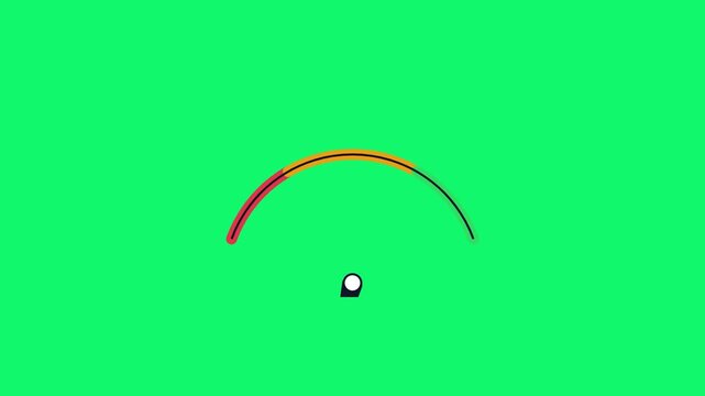 Three semicircle gauges moving on green