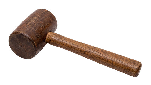 Wooden mallet isolated PNG on transparent background