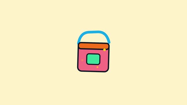 Three identical pink paint buckets pattern