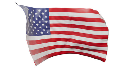 Fototapeta premium Majestic United States Flag Isolated Fabric Overlay