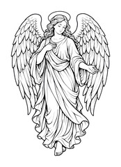 Naklejka premium PNG Graceful angel with flowing robes.