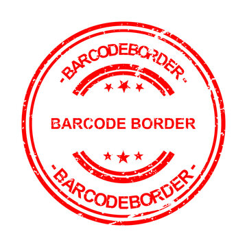 Red vintage barcode border stamp with text illustration