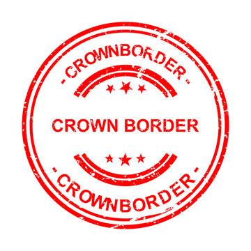 Red vintage crown border stamp seal illustration