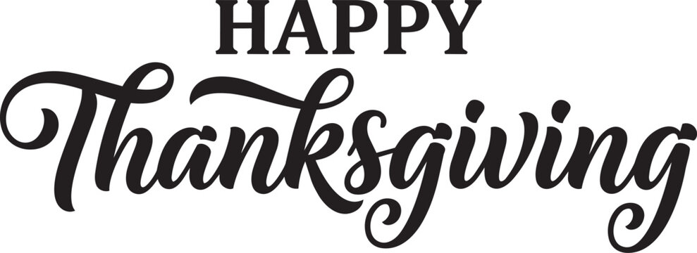 Happy Thanksgiving Calligraphy with Elegant Swashes
