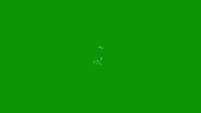 Abstract liquid ink transition, green screen background paint flowing from left to right with expanding stains, turbulent streams and organic splatter on white, cinematic 4k video