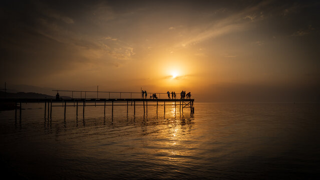 People Enjoying Fishing at Issyk-Kul Lake in Kyrgyzstan