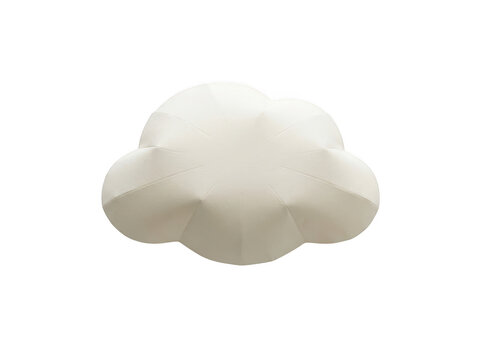 A single soft white cloud icon floating in the sky isolated on transparent background