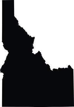 Idaho state map silhouette, black Idaho vector icon