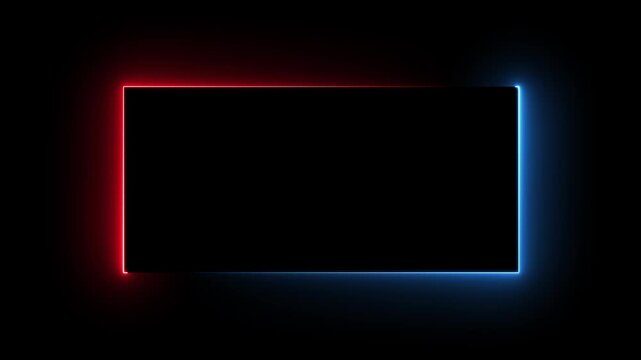 Abstract glowing neon light rectangle border frame animation, Motion graphics of town tone rectangle frame