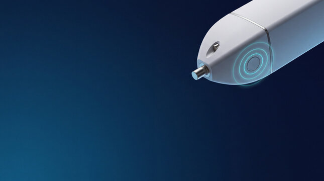 Radiosonde weather sensor collecting atmospheric data in dark blue sky, 3D rendering