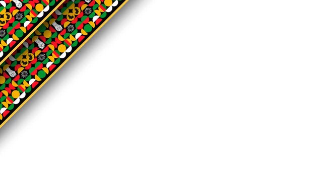 Emancipation Day Background Template with Traditional Pan African Pattern Border.