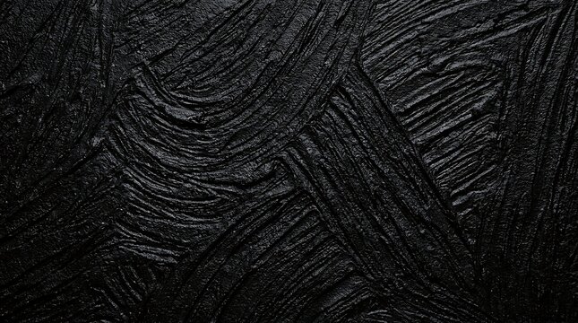 Dark black textured grunge background with rough brush stroke patterns and shadows