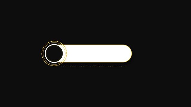 Minimalist yellow and white circular ui element on a dark background