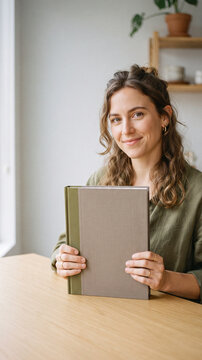 Designer holding brand guideline book