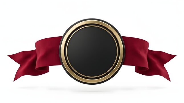 Elegant Golden Award Embellished with a Luxurious Red Satin Bow for Prestigious Recognition