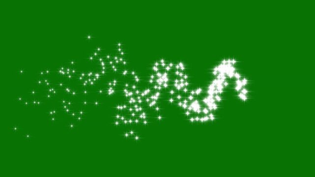stars line effect on green screen, white glowing fairy sparkle line burst, fairy dust wand glitter starsglitter transition on a green screen, sparkling starry line effects for motion videos 4k