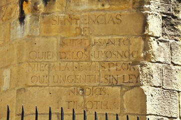 Naklejka premium Inscripción en la Iglesia de San Vicente San Sebastián