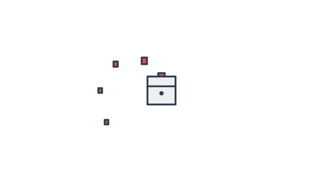 Retro arcade game character moving through pixelated maze