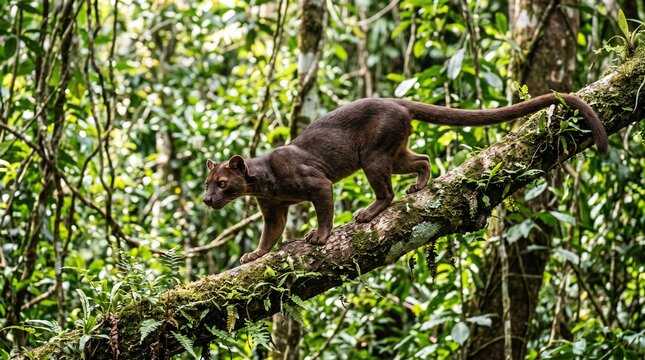 Fossa in the forest