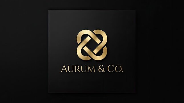 Luxury gold knot logo for Aurum & Co brand.