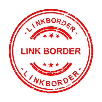 Red vintage link border stamp with text illustration