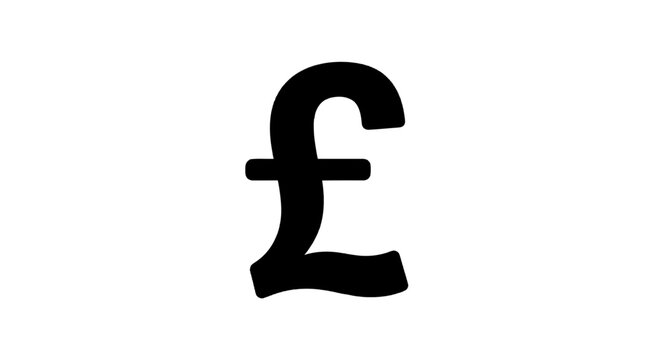 Vector illustration of british pound sterling currency symbol on a transparent background