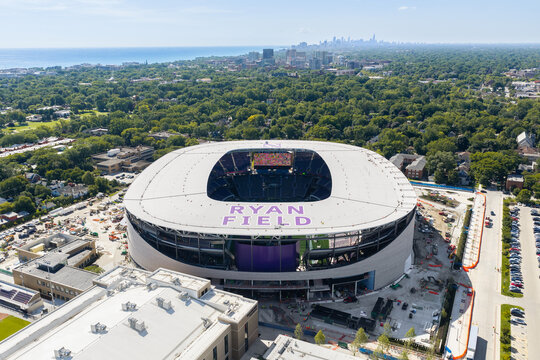 Evanston, IL, USA - August 25, 2026: Ryan Field is the home to the Northwestern University football team and expected to be fully finished in late 2026.