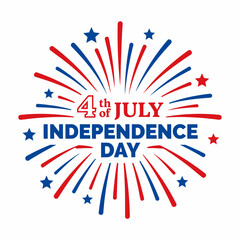 Obraz premium Fourth of July Independence Day Celebration Fireworks Graphic Design Illustration