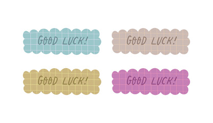 Colorful good luck messages for stickers or greetings transparent background © Mahmuda