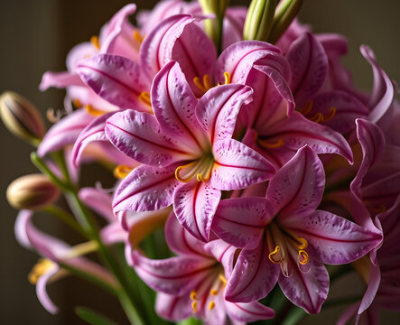 Fleur violette et mauve aux p&eacute;tales dentel&eacute;s captur&eacute;e en gros plan avec une lumi&egrave;re douce mettant en valeur ses textures d&eacute;licates et sa couleur intense