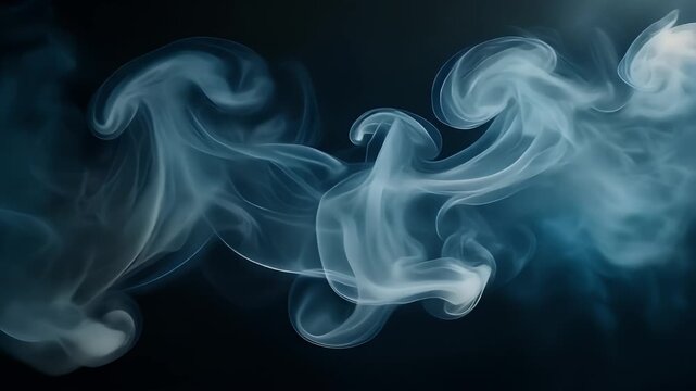 Abstract visualization of swirling, ethereal white smoke against a dark background, presented in a triptych format.