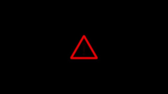 Alert warning sign Exclamation symbol, danger signal icon.alert risk safety danger road warning sign sign symbol animated on background.