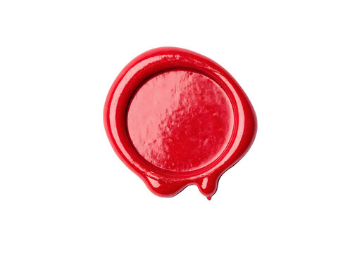 Circular wax seal blank flat surface isolated on a transparent background.