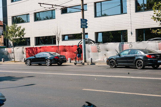 Bucharest city traffic during rush hour with heavy congestion and urban commuting on busy streets